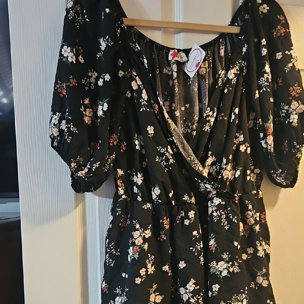 Floral Black Shirt